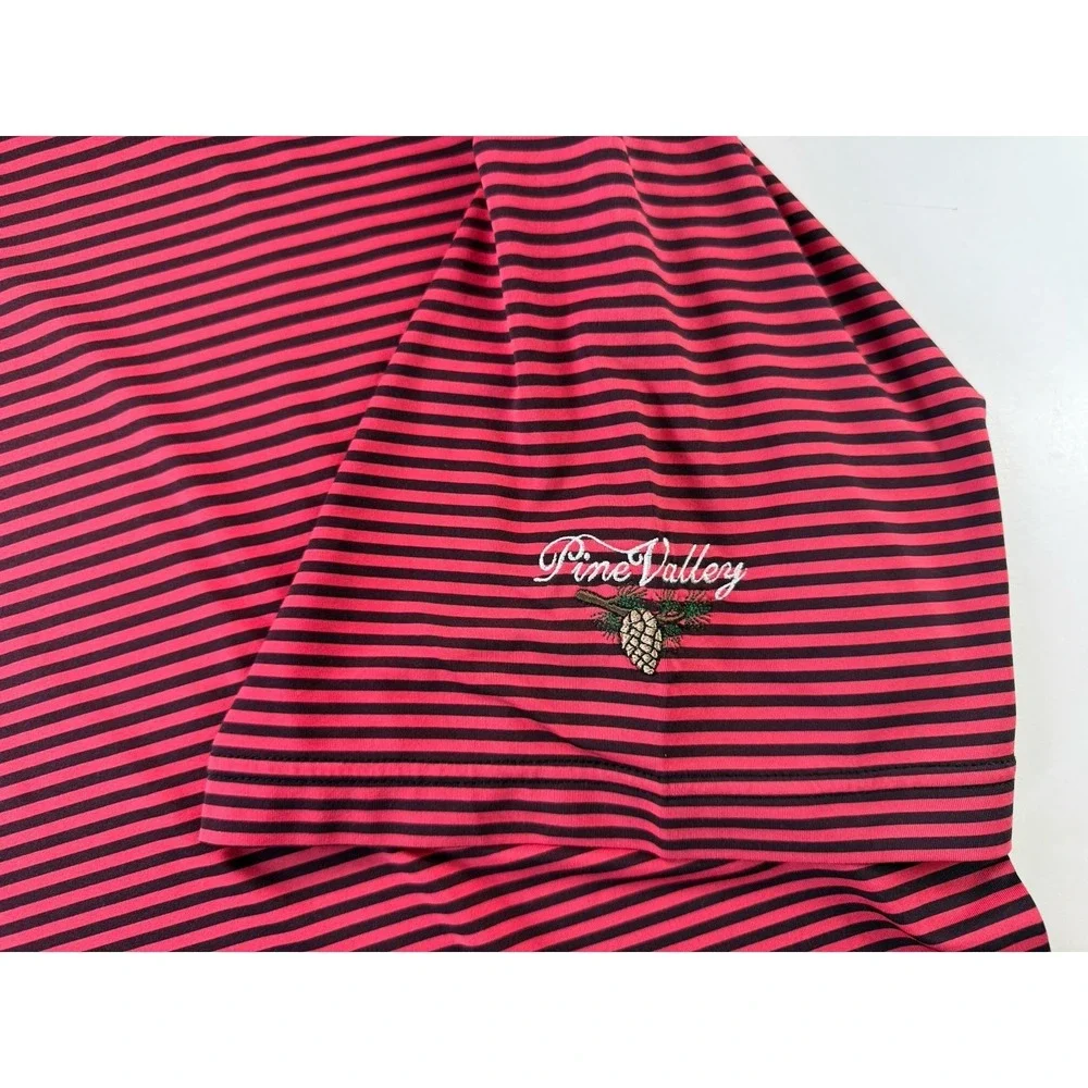 FootJoy ProDry Lisle Pine Valley Red Striped Performance Golf Polo XL - Picture 2 of 13